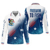 Maxcorners Freedom To Fish Shirt, Personalized American Flag Fishing Long Sleeve For Men, Fishing UPF Shirts