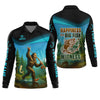 Maxcorners Happiness Is A Big Fish And A Witness Bigfoot Fishing SPF Shirt, Funny Fishing Shirt, Men's Fishing Shirt