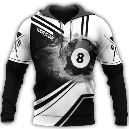 Maxcorners Personalized 3D Billiard Shirt Black And White Pattern 3D All Over Printed Clothes