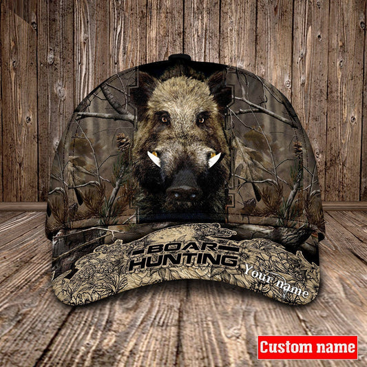 Maxcorners Personalized Name Boar Hunting Cap, Gift For Hunting Lover, Father's Day Gift LM0402