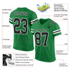 Maxcorners Custom Grass Green Black-White Mesh Authentic Football Jersey LM2605