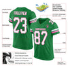 Maxcorners Custom Grass Green White-Pink Mesh Authentic Football Jersey LM2605