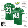 Maxcorners Custom Grass Green White-Gray Mesh Authentic Football Jersey LM2605