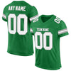 Maxcorners Custom Grass Green White-Gray Mesh Authentic Football Jersey LM2605