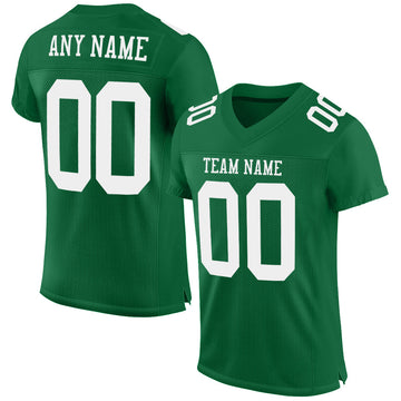 Maxcorners Custom Kelly Green White Mesh Authentic Football Jersey LM2605