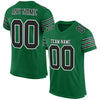 Maxcorners Custom Kelly Green Black-White Mesh Authentic Football Jersey LM2605