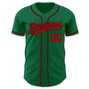 Maxcorners Custom Kelly Green Red-Black Authentic Baseball Jersey LM2605