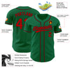 Maxcorners Custom Kelly Green Red-Black Authentic Baseball Jersey LM2605