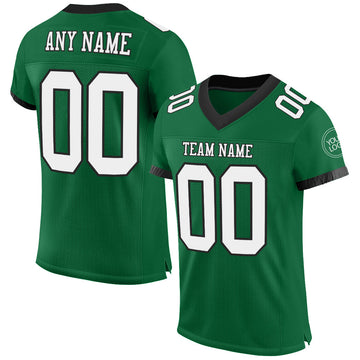 Maxcorners Custom Kelly Green White-Black Mesh Authentic Football Jersey LM2605