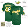Maxcorners Custom Kelly Green White-Yellow Mesh Authentic Throwback Baseball Jersey LM2605