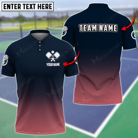 MaxCorners Personalized Name Pickleball 3D Polo Shirt