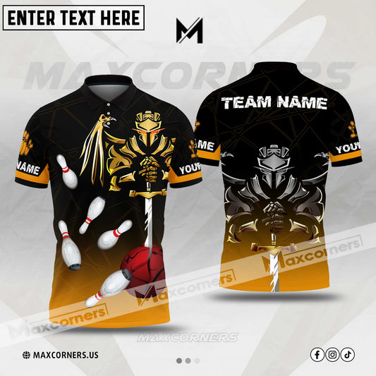 MaxCorners Bowling Spartan Multicolor Option Customized Name & Team Name 3D Shirt (4 colors) 01