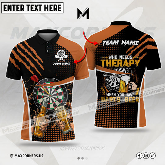 Maxcorners Darts and Beer Multicolor Options Personalized Name, Team Name  3D Shirt (4 colors)