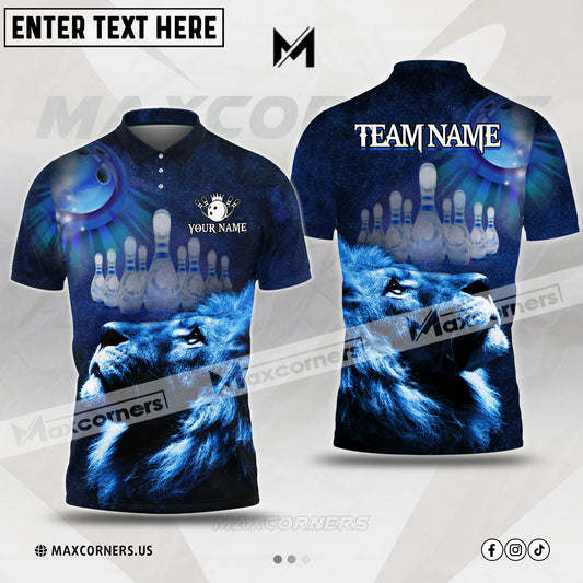 Maxcorners Bowling Lion Sport Jersey Multicolor Option Customized Name, Team Name 3D Shirt (4 Colors)