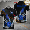 Maxcorners Bowling Strike Motion Minimal Style Multicolor Customized Name, Team Name 3D Polo Shirt