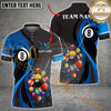 Maxcorners Billiard Golden Ball 8 Water Flow Multicolor Options Personalized Name, Team Name 3D Shirt