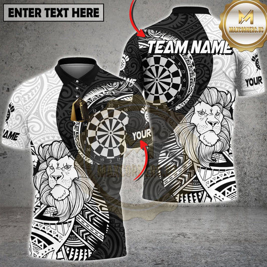 Maxcorners Darts Lion King Tribal Multicolor Customized Name, Team Name 3D Shirt (4 Colors)