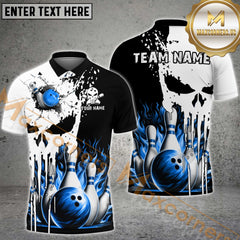 Maxcorners Punished Skull Flame Bowling Jersey Multicolor Options Personalized Name, Team Name 3D Shirt