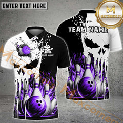 Maxcorners Punished Skull Flame Bowling Jersey Multicolor Options Personalized Name, Team Name 3D Shirt
