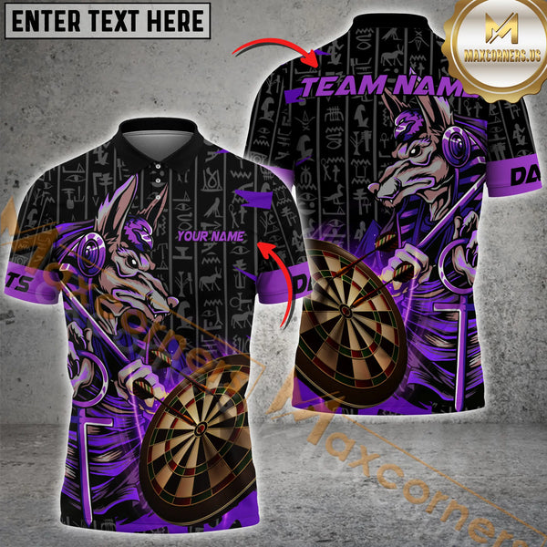 Maxcorners Darts Anubis Dartboard Light Mutilcolor Options Personalized Name, Team Name 3D Polo Shirt