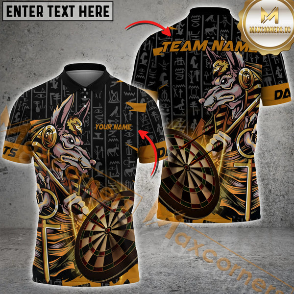 Maxcorners Darts Anubis Dartboard Light Mutilcolor Options Personalized Name, Team Name 3D Polo Shirt