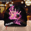 Maxcorners Flaming Strike Bowling Multicolor Personalized Name 3D Cap