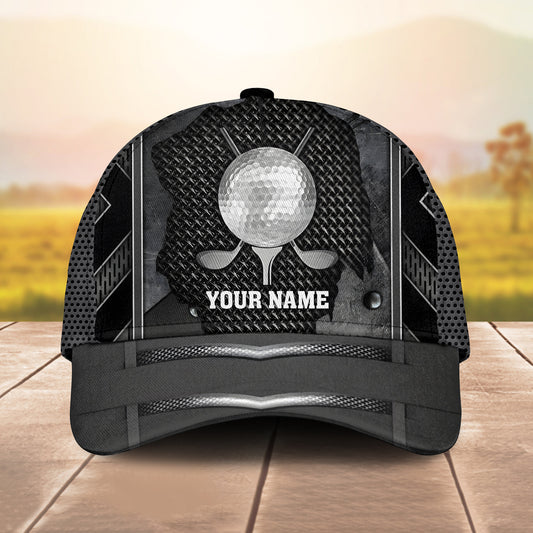 Maxcorners Custom Name Classic Cap For A Golf Lover, Best Gift For National Golf Lovers Day, Golf Cap Hat LM0402