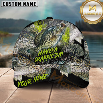 Maxcorners Fishing Crappie Fish Scale Personalized 3D Cap
