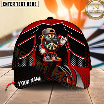 Maxcorners Darts Cool Dartboard Mascot Personalized Name Classic 3D Cap