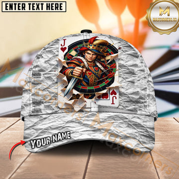 Maxcorners Darts Jack of Hearts Warrior Personalized Name Classic 3D Cap