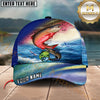 Maxcorners Ocean & Lake Fishing Personalized Name 3D Cap