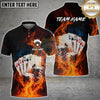 Maxcorners Flaming Poker Multicolor Customized Name, Team Name 3D Shirts