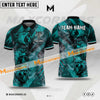 Maxcorners Billiard Wolf Smoke Multicolor Options Personalized Name, Team Name 3D Polo Shirt