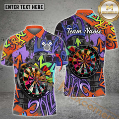 Maxcorners Darts Graffiti Street Multicolor Options Personalized Name, Team Name 3D Shirt