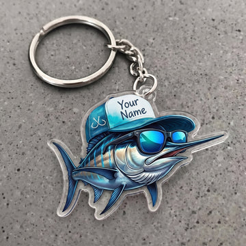 Maxcorners Marlin Fishing Cool Fish Personalized Name 3D Keychain And Ornament