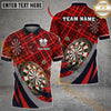 Maxcorners Darts Caro Pattern Xmas Style Flame Customized Name, Team Name 3D Polo Shirt