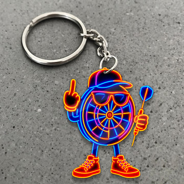 Maxcorners Darts Neon Dartboard Character 3D Keychain
