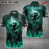 Maxcorners Darts Skull Flame Mutilcolor Options Personalized Name, Team Name 3D Polo Shirt