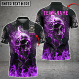 Maxcorners Darts Skull Flame Mutilcolor Options Personalized Name, Team Name 3D Polo Shirt