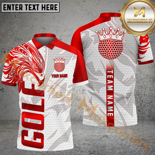Maxcorners Ball Premium Golf Jersey Multicolor Option Customized Name, Team Name 3D Polo Shirt