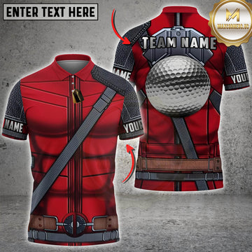 Maxcorners Golf Tactical Armor Ball Design Personalized Name 3D Unisex Shirt