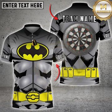 Maxcorners Darts Hero Suit Style Chest Logo Dartboard Back Design Personalized Name 3D Unisex Shirt