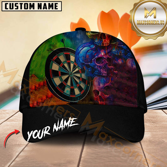 Maxcorners Darts Galaxy Skull Board Personalized Name 3D Cap