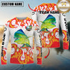 Maxcorners Burning Fishing Team Personalized Name, Team Name 3D Long Sleeve Shirt