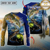 Maxcorners Ocean & Lake Fishing Personalized Name, Team Name 3D Long Sleeve Shirt