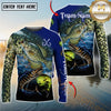 Maxcorners Ocean & Lake Fishing Personalized Name, Team Name 3D Long Sleeve Shirt