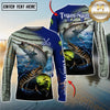 Maxcorners Ocean & Lake Fishing Personalized Name, Team Name 3D Long Sleeve Shirt