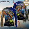 Maxcorners Ocean & Lake Fishing Personalized Name, Team Name 3D Long Sleeve Shirt