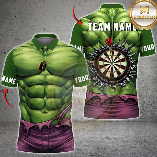 Maxcorners Darts Smash Dartboard Design Personalized Name 3D Unisex Shirt
