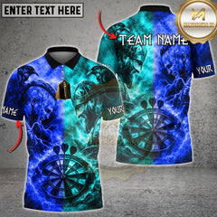 Maxcorners Darts Viking Battle Lightning Multicolor Customized Name, Team Name 3D Shirt